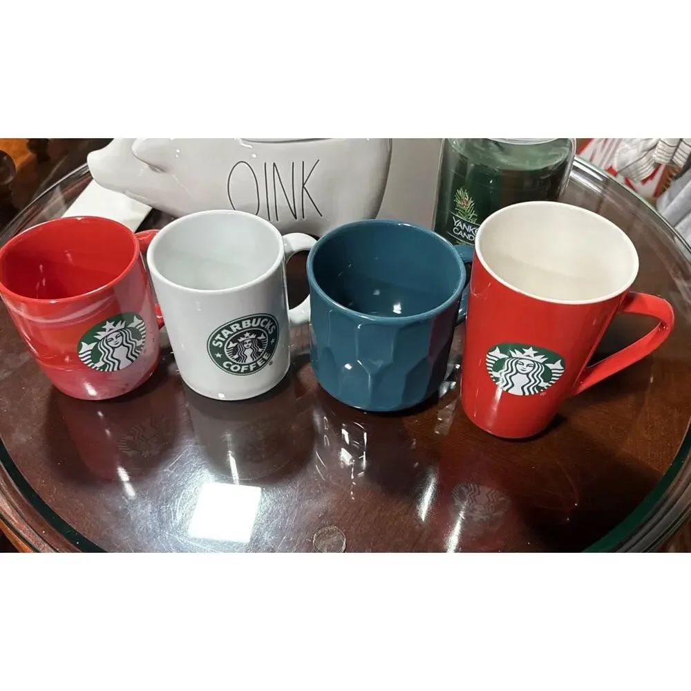 Starbucks Coffee Mug Cup Siren Logo 2006/2020/2024/2014 Red /white Mugs